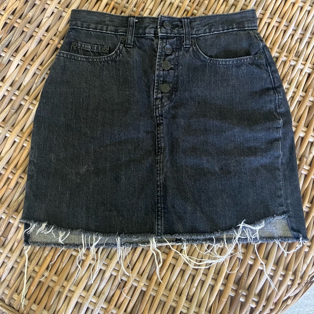 Mini high-waisted skirt, Gap, blue, 0-2, waistband is 24”